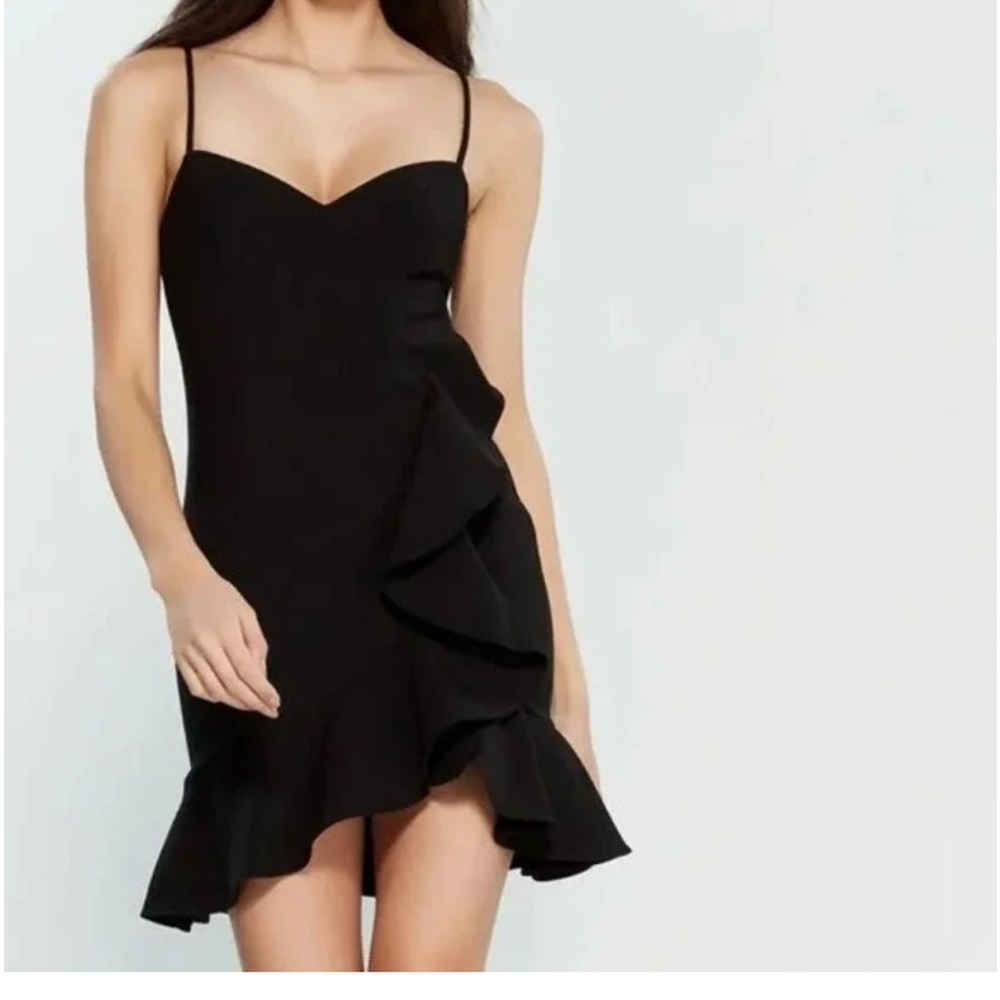 Likely Black Asymmetrical Ruffle Dress